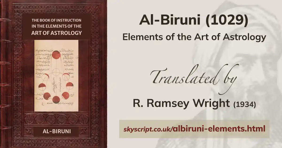 The Book of Instruction in the Elements of the Art of Astrology
