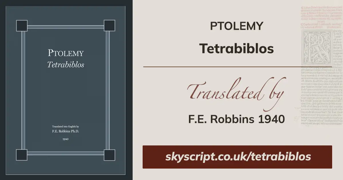 Ptolemy - Tetrabiblos