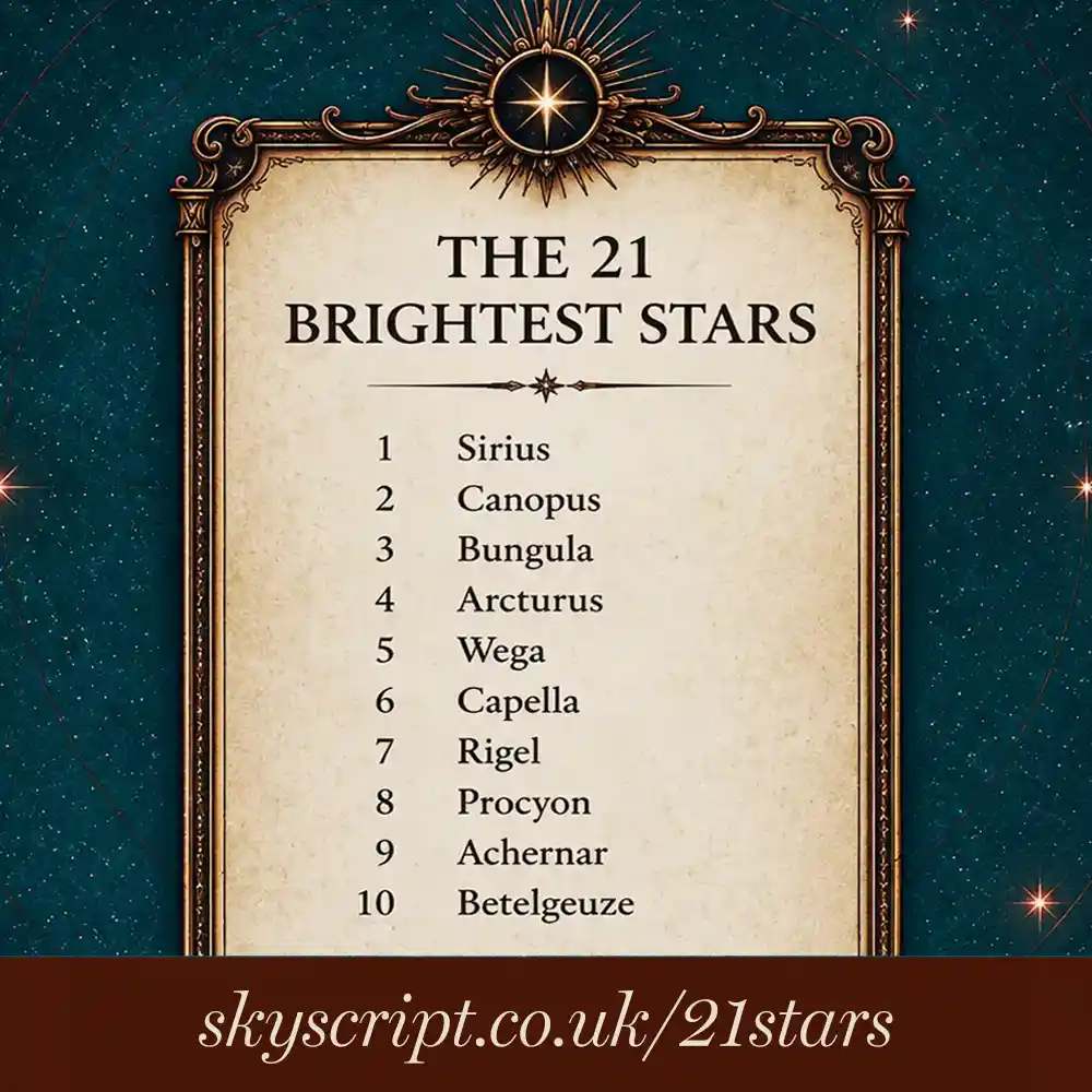 The 21 brightest stars