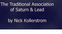 The Traditional Association of Saturn and Lead by Nick Kollerstrom